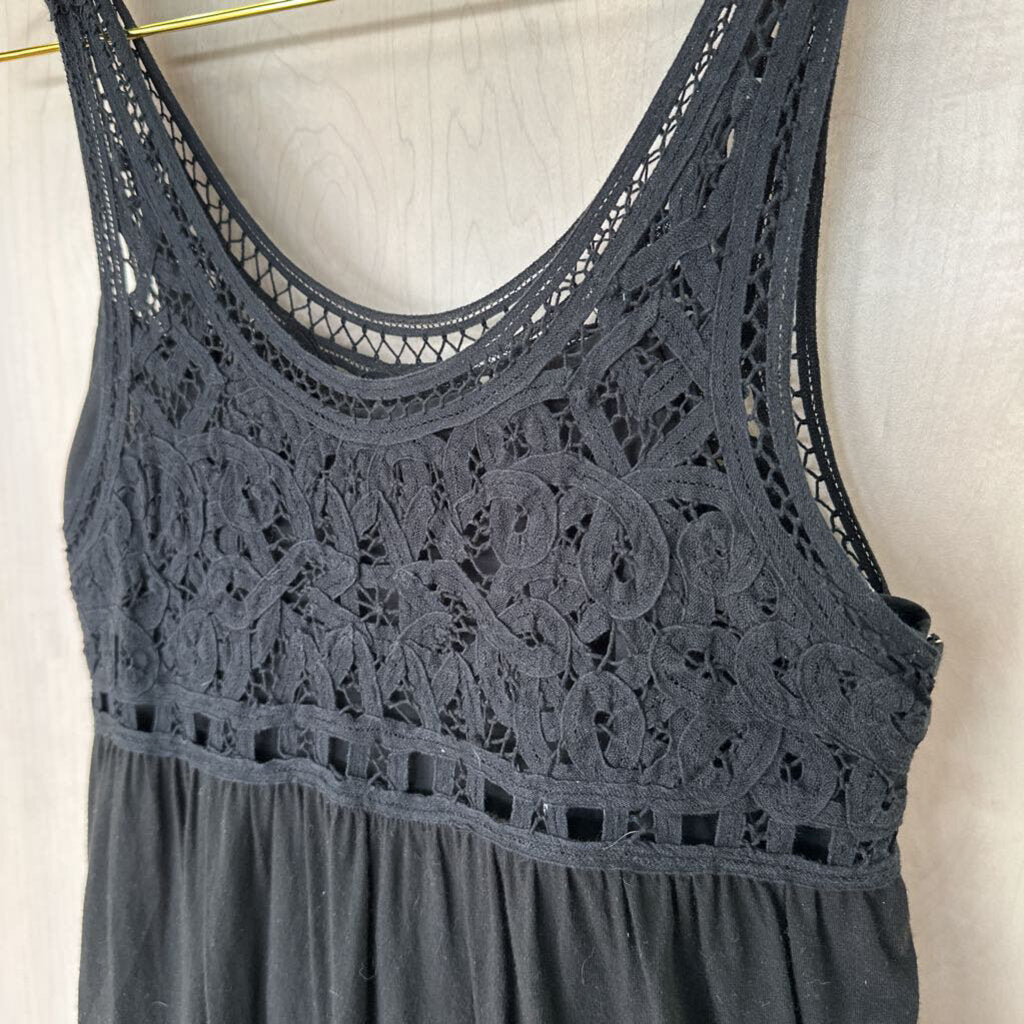 Theory Black Lace Top Sleeveless Dress Small