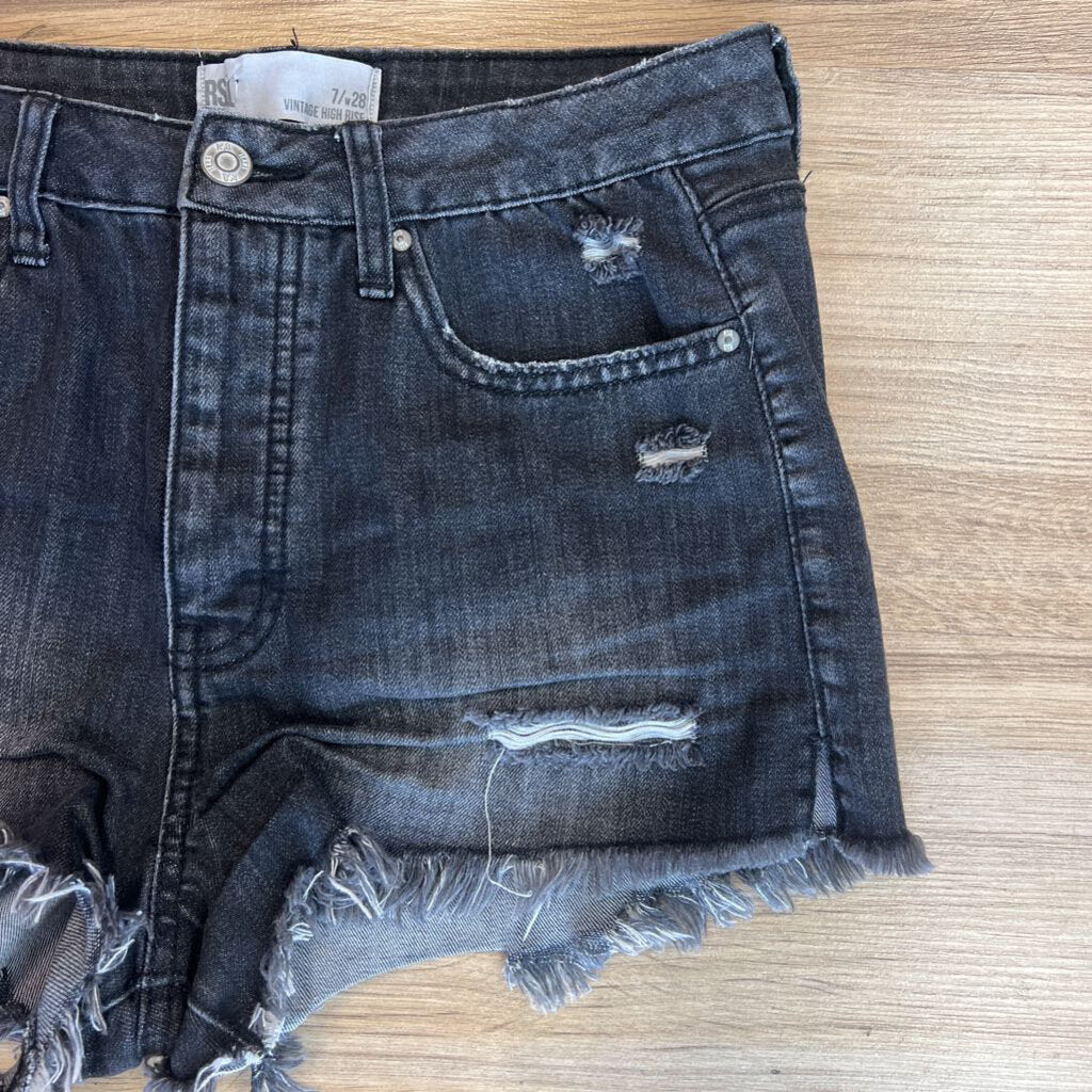 RSQ Dark Grey Distressed Jean Shorts 28