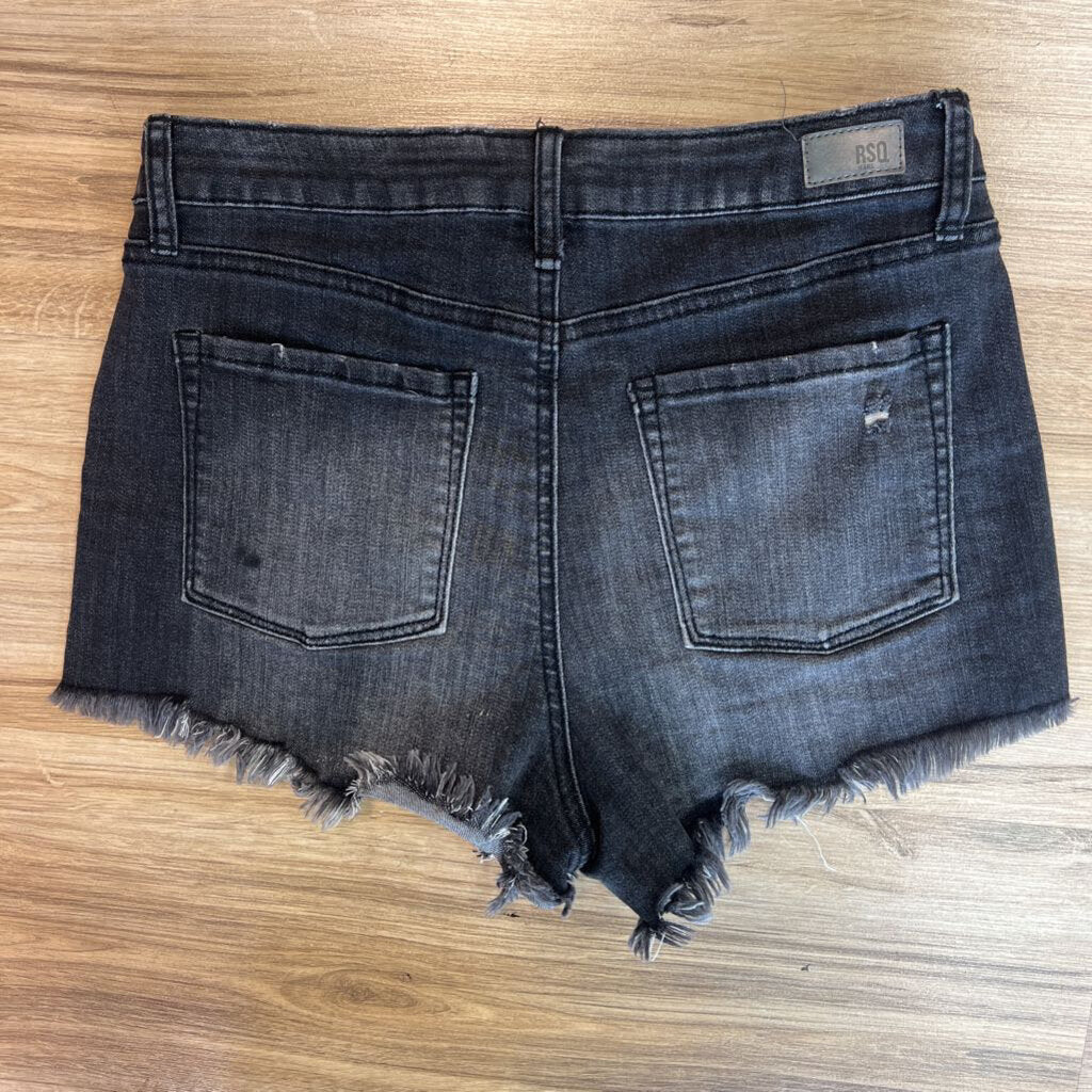 RSQ Dark Grey Distressed Jean Shorts 28