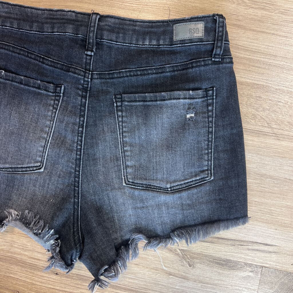 RSQ Dark Grey Distressed Jean Shorts 28