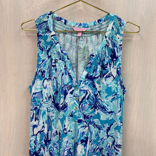 Lilly Pulitzer Blue Essie Print Maxi Dress Large