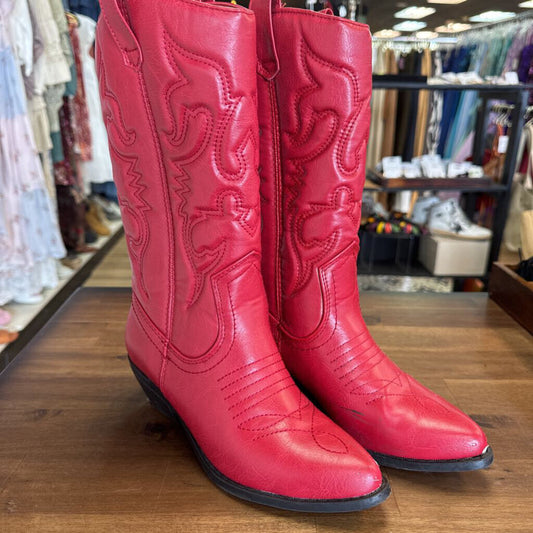 Soda Red Cowgirl Boots 5.5
