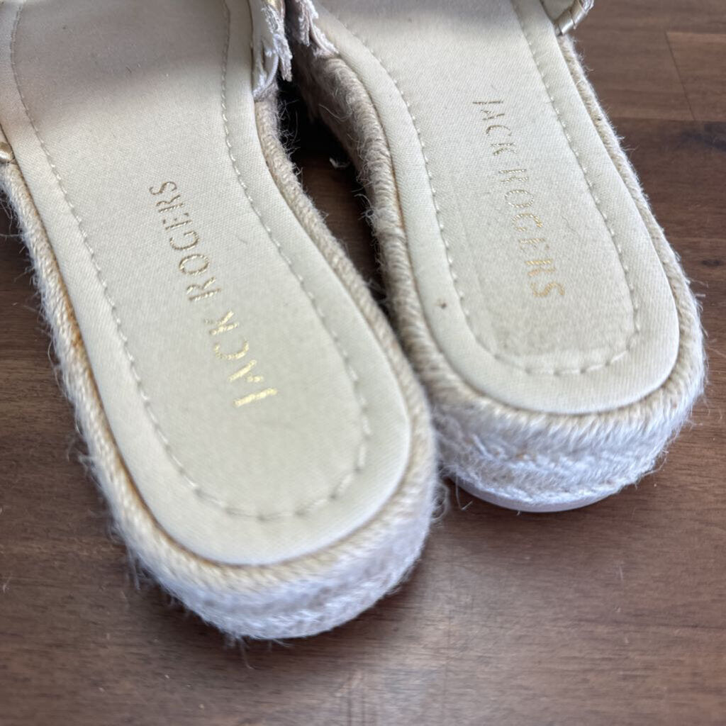 Jack Rogers Espadrille Metallic/Gold Slides 8.5