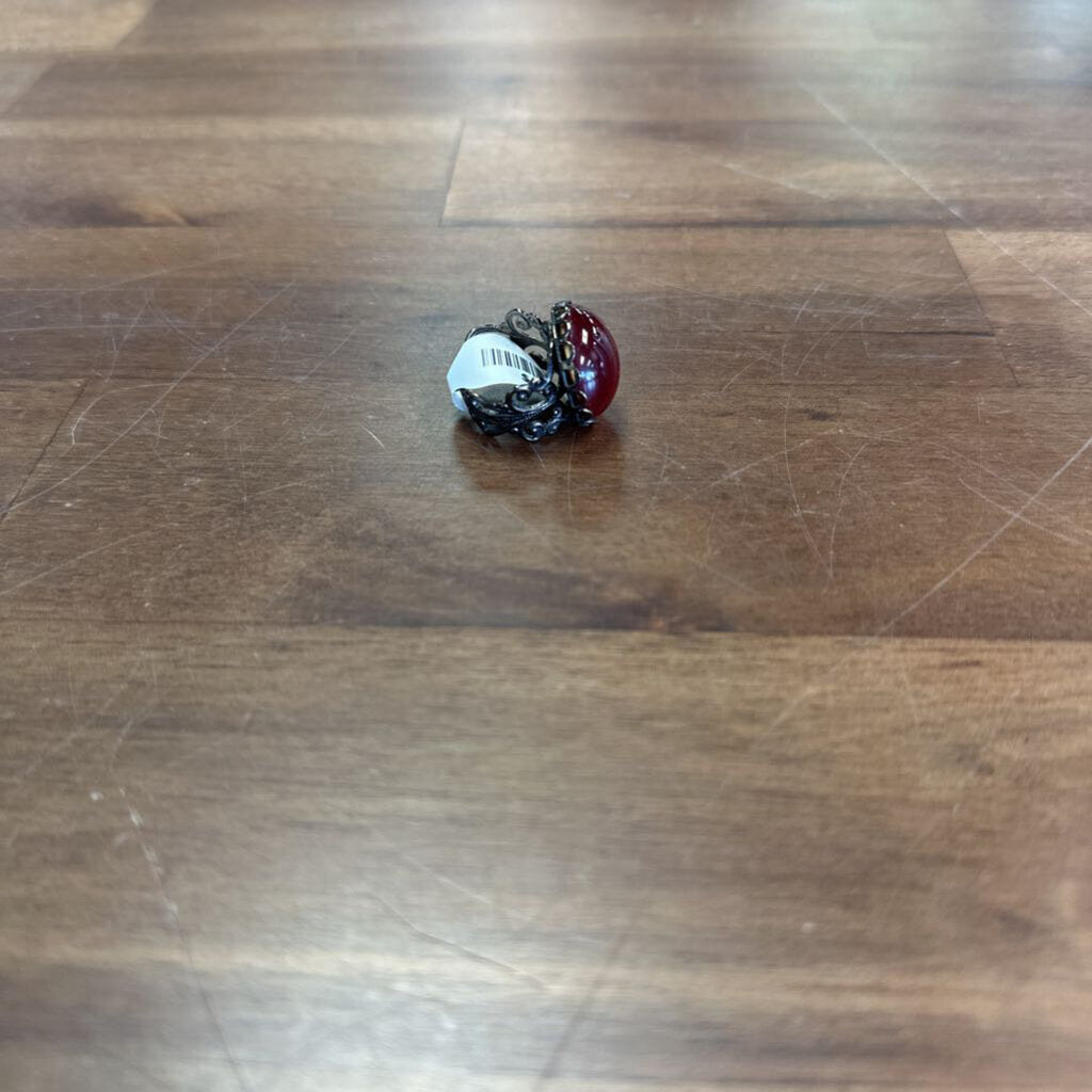 Red Stone Adjustable Ring