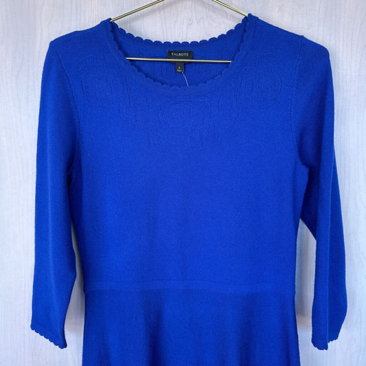 Talbots Royal Blue Long Sleeve Sweater Dress Small