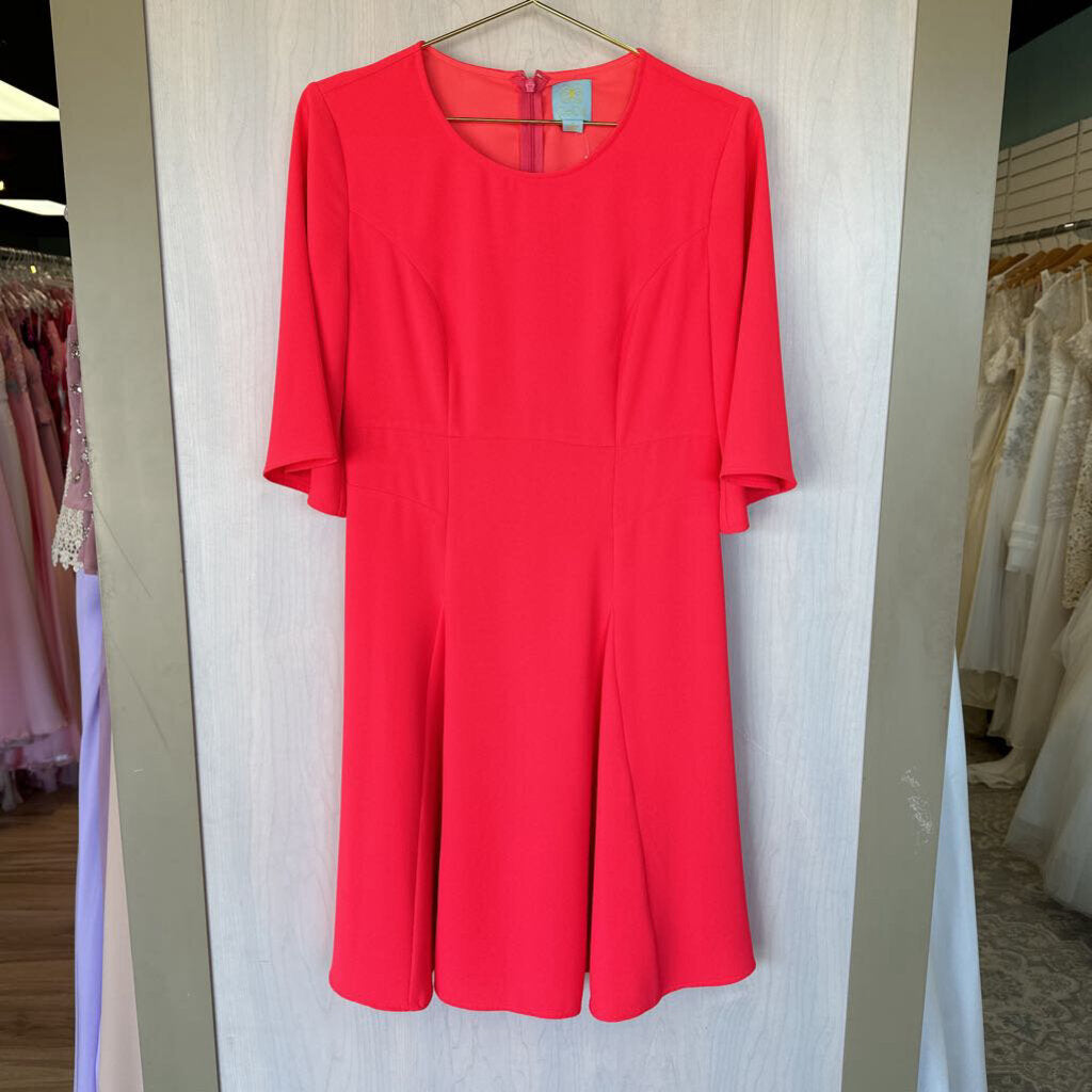 CeCe Bright Coral Short Sleeve Dress 8