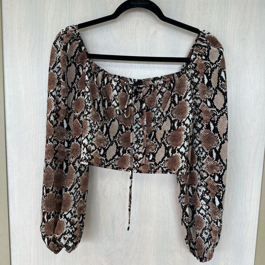 Snakeprint Square Neck Crop Top Small