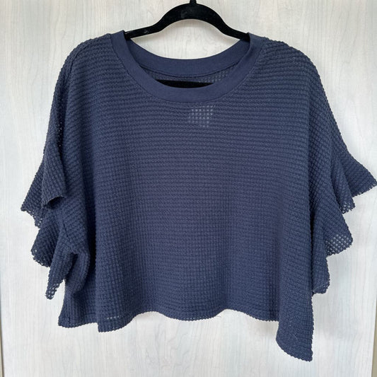 Versona Navy Short Sleeve Slouchy Sweater Top Large