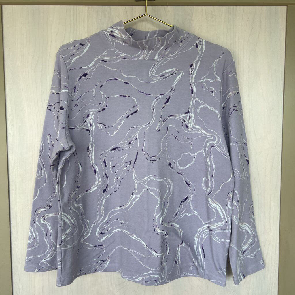 Marble Dyed Mockneck Longsleeve Top Extra Large