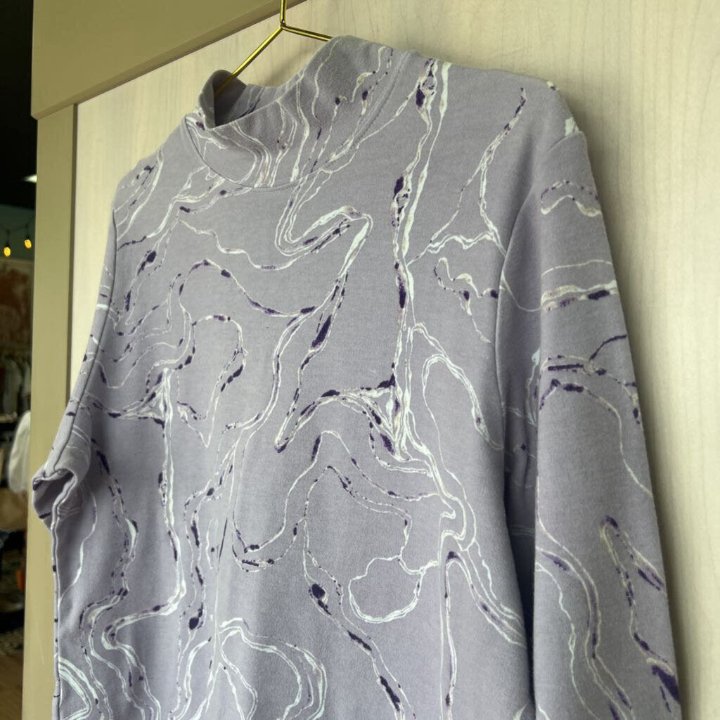 Marble Dyed Mockneck Longsleeve Top Extra Large