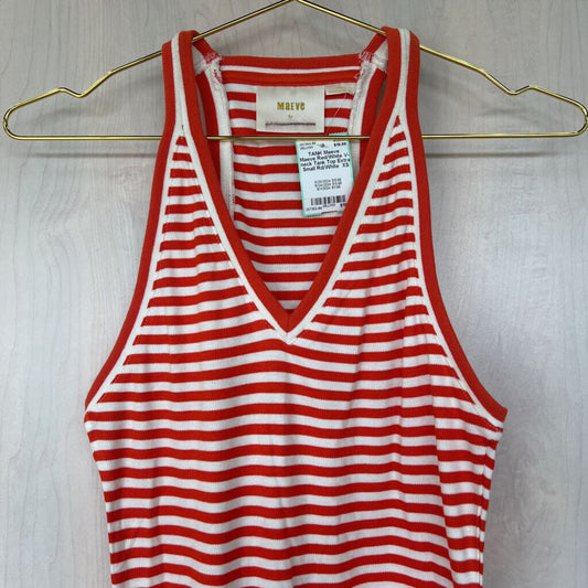 Maeve Red/White V-neck Tank Top Extra Small