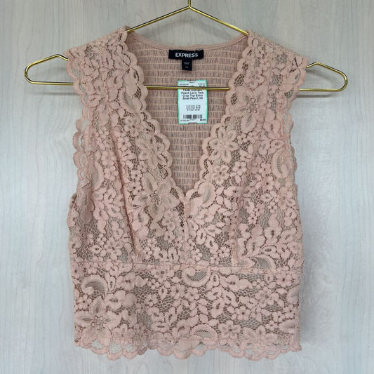 Peach Lace Tank Crop Top Extra Small
