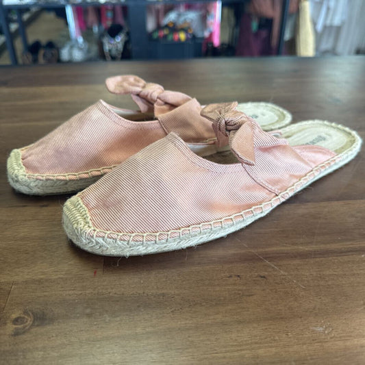 Soludos Pink Slip On Espadrille with Bows 9.0