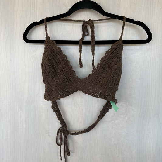 Eddie Bauer Brown Crochet Halter Top Large