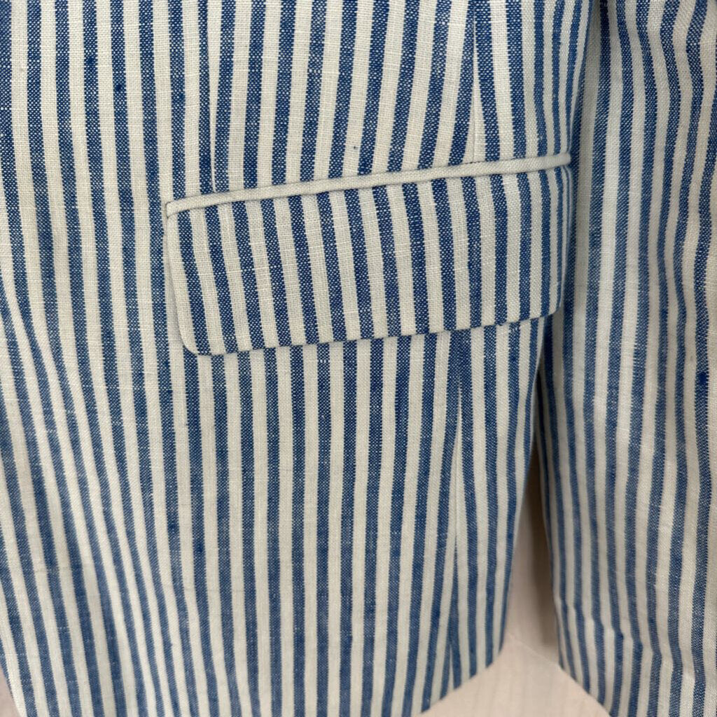 J Crew Blue/ White Striped Blazer 10