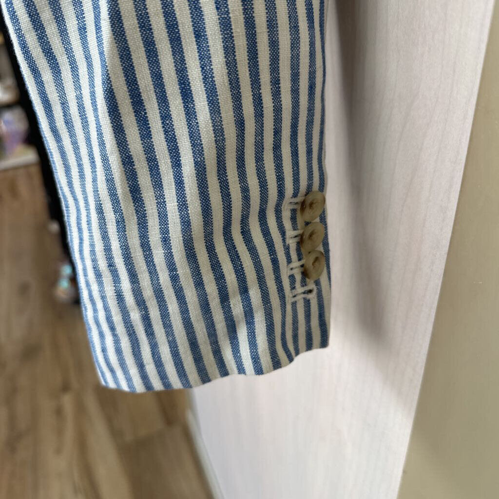 J Crew Blue/ White Striped Blazer 10