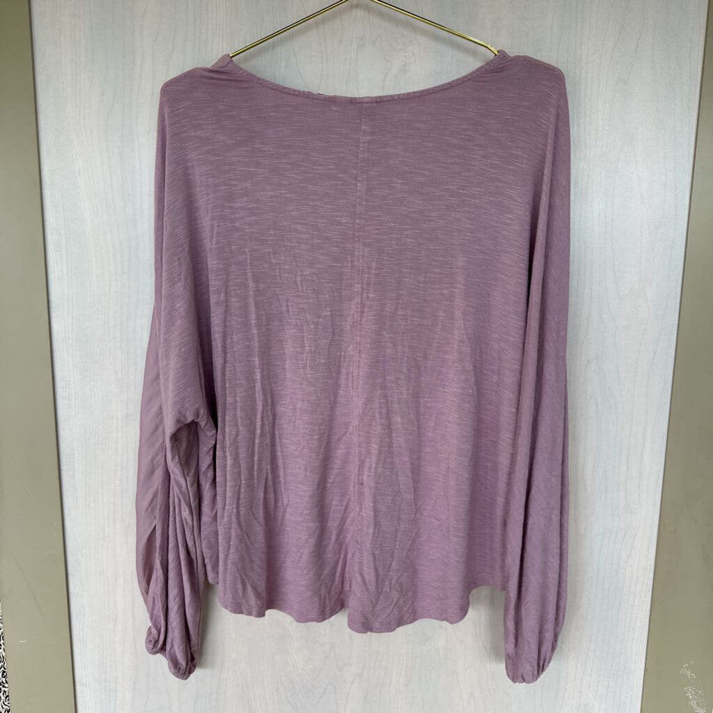 Dolan Pink V Neck Long Sleeve Top Large