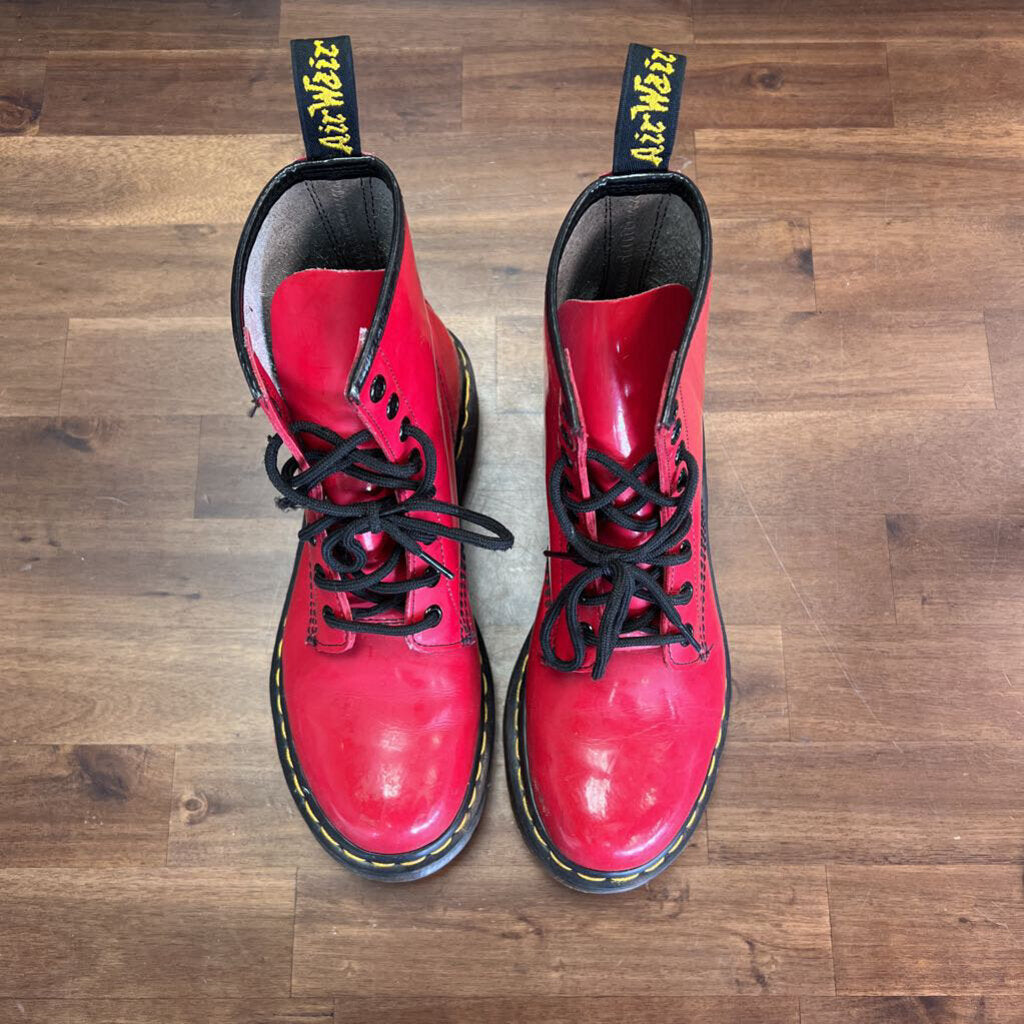Doc Martens 1460W Patent Red Boots 7.0