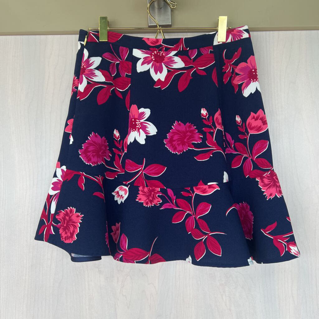 Draper James Navy Floral Print Skirt 2 NWT