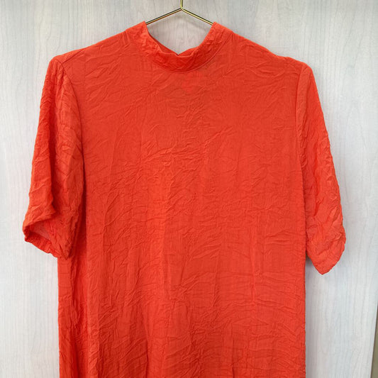 Orange Crinkle Shortsleeve Maxi Small