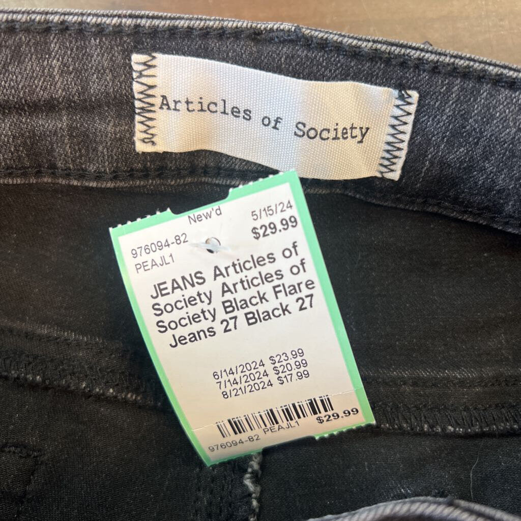 Articles of Society Black Flare Jeans 27