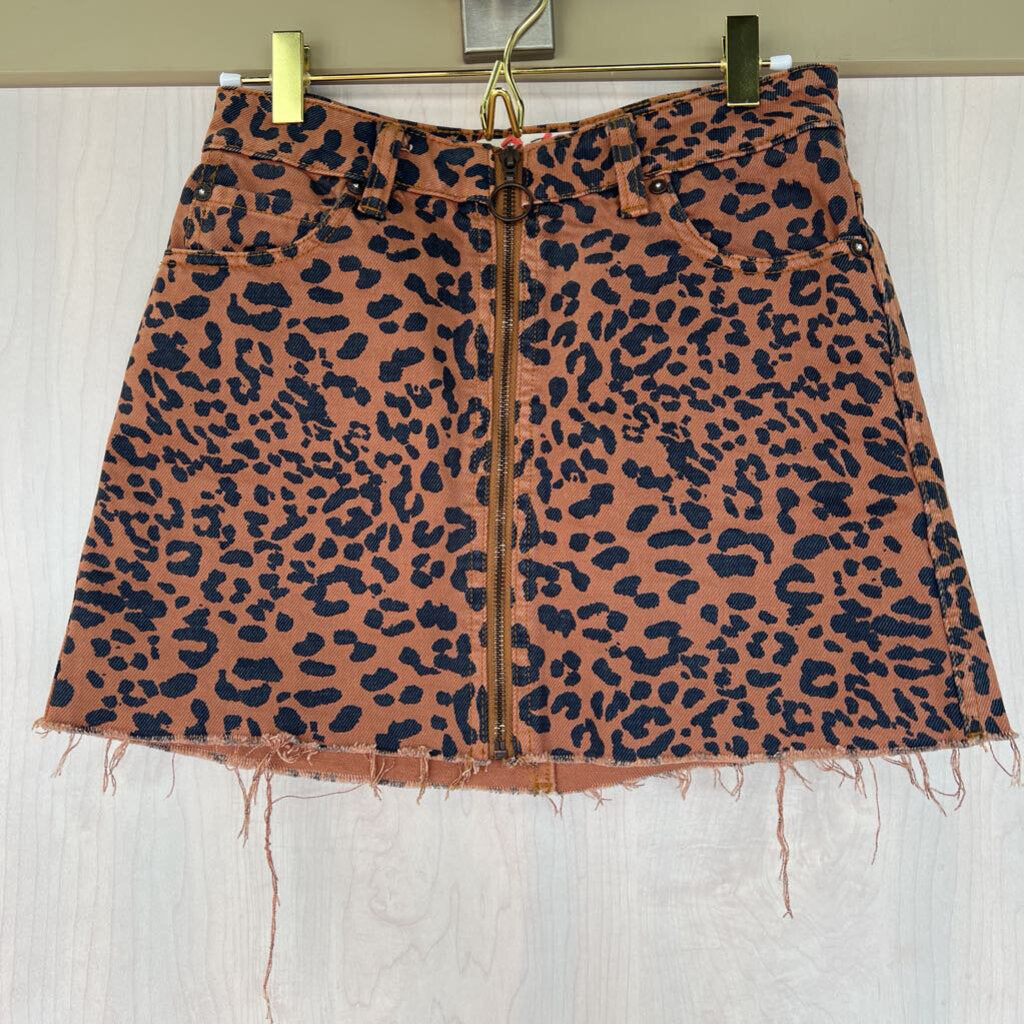 We The Free Brown Cheetah Mini Skirt 24