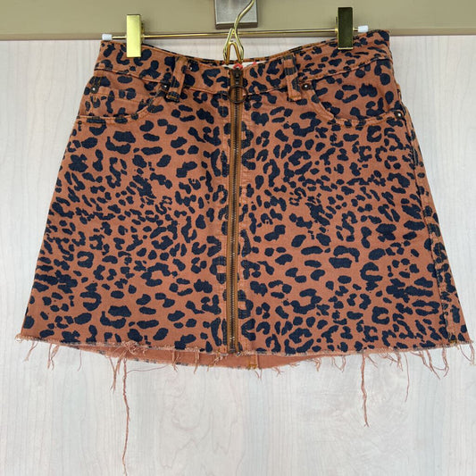 We The Free Brown Cheetah Mini Skirt 24