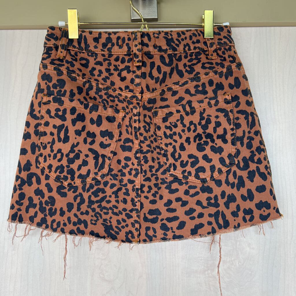 We The Free Brown Cheetah Mini Skirt 24