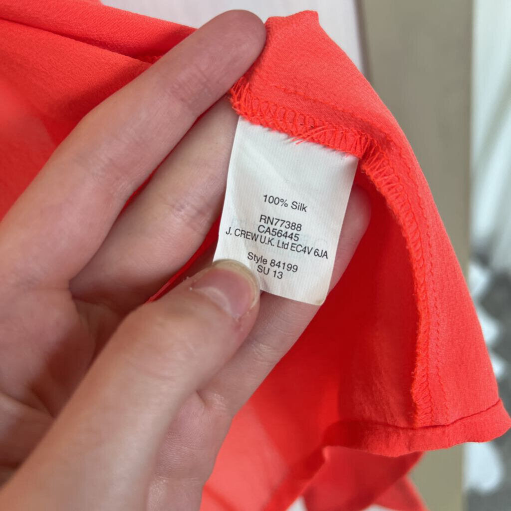 Madewell Bright Orange Chiffon Tank Medium