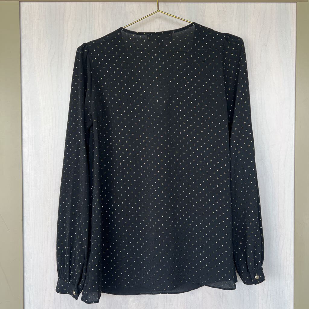 Michael Kors Black/Gold Speckled Chain Shirt Extra Small