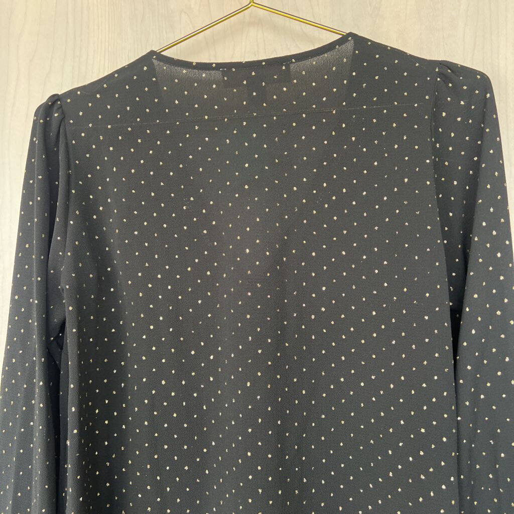 Michael Kors Black/Gold Speckled Chain Shirt Extra Small