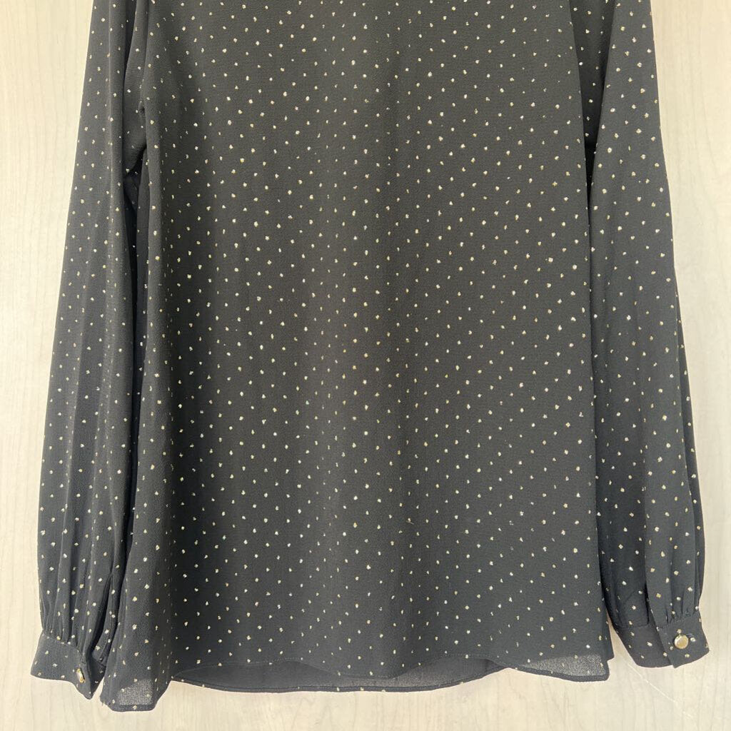 Michael Kors Black/Gold Speckled Chain Shirt Extra Small