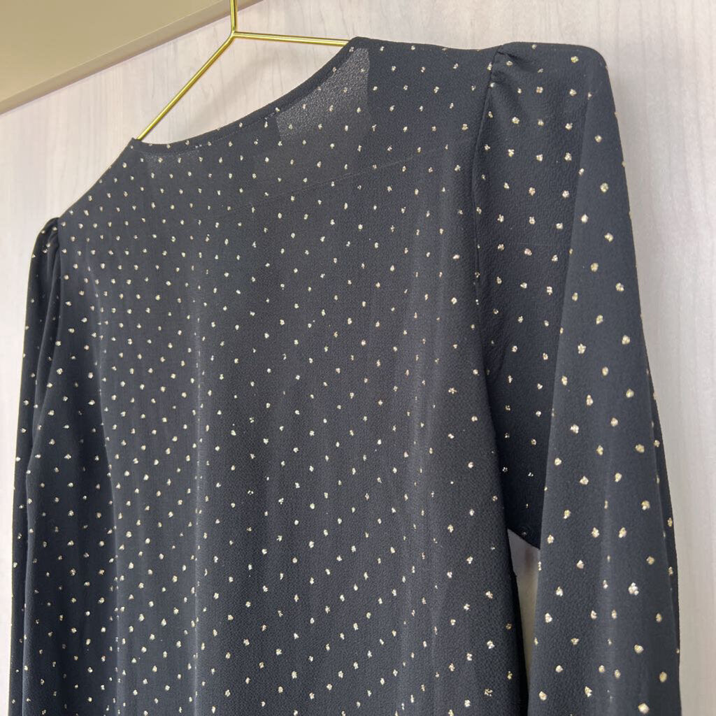 Michael Kors Black/Gold Speckled Chain Shirt Extra Small