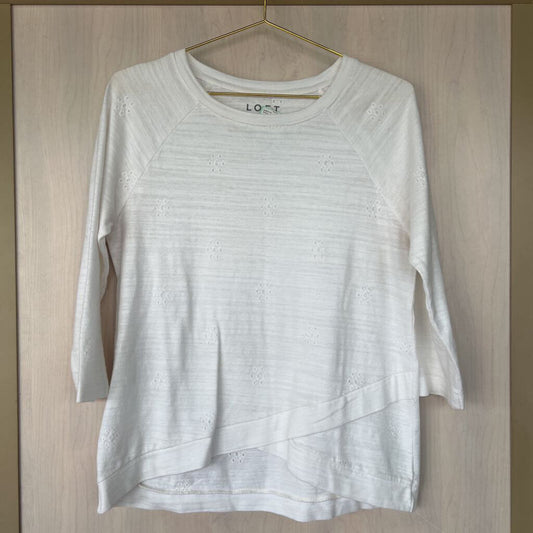 Loft Eyelet Raglan Top Small