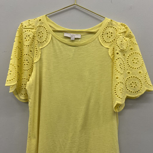 Loft Eyelet Lace Sleeve Top Medium