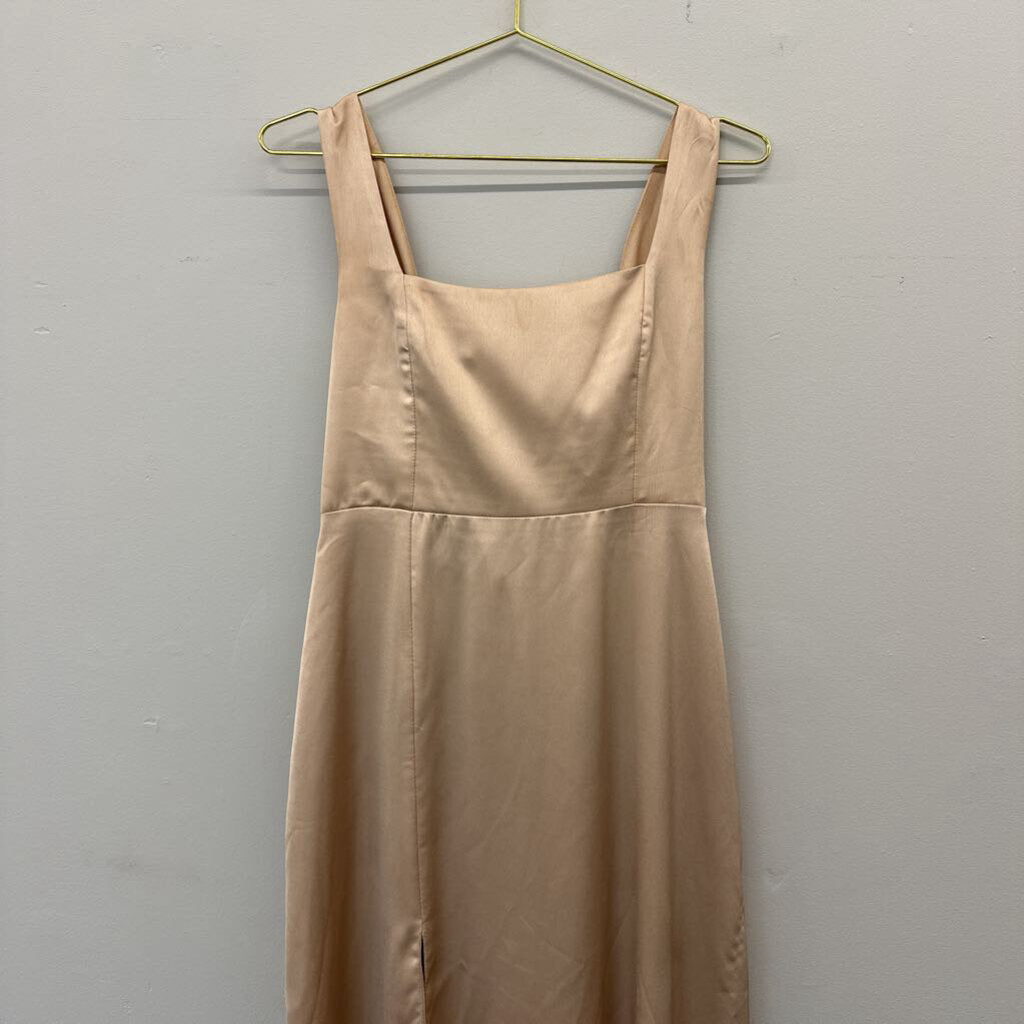 Show Me Your Mumu Champagne Silky Slip Dress Medium