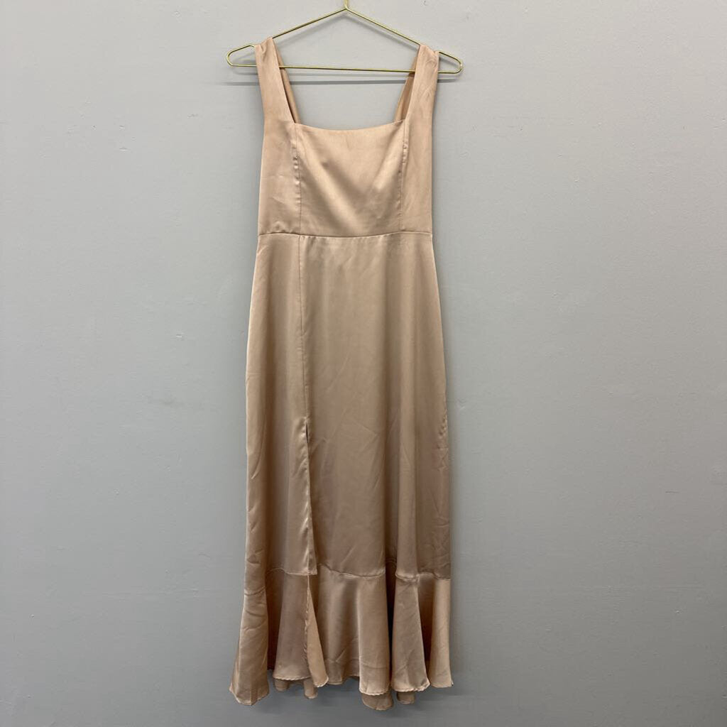 Show Me Your Mumu Champagne Silky Slip Dress Medium