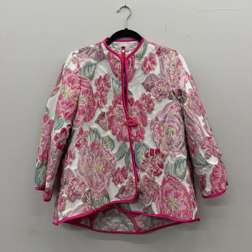 IC Collection Floral Embossed Jacquard Jacket Small