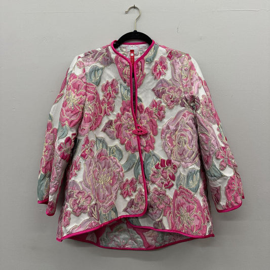 IC Collection Floral Embossed Jacquard Jacket Small