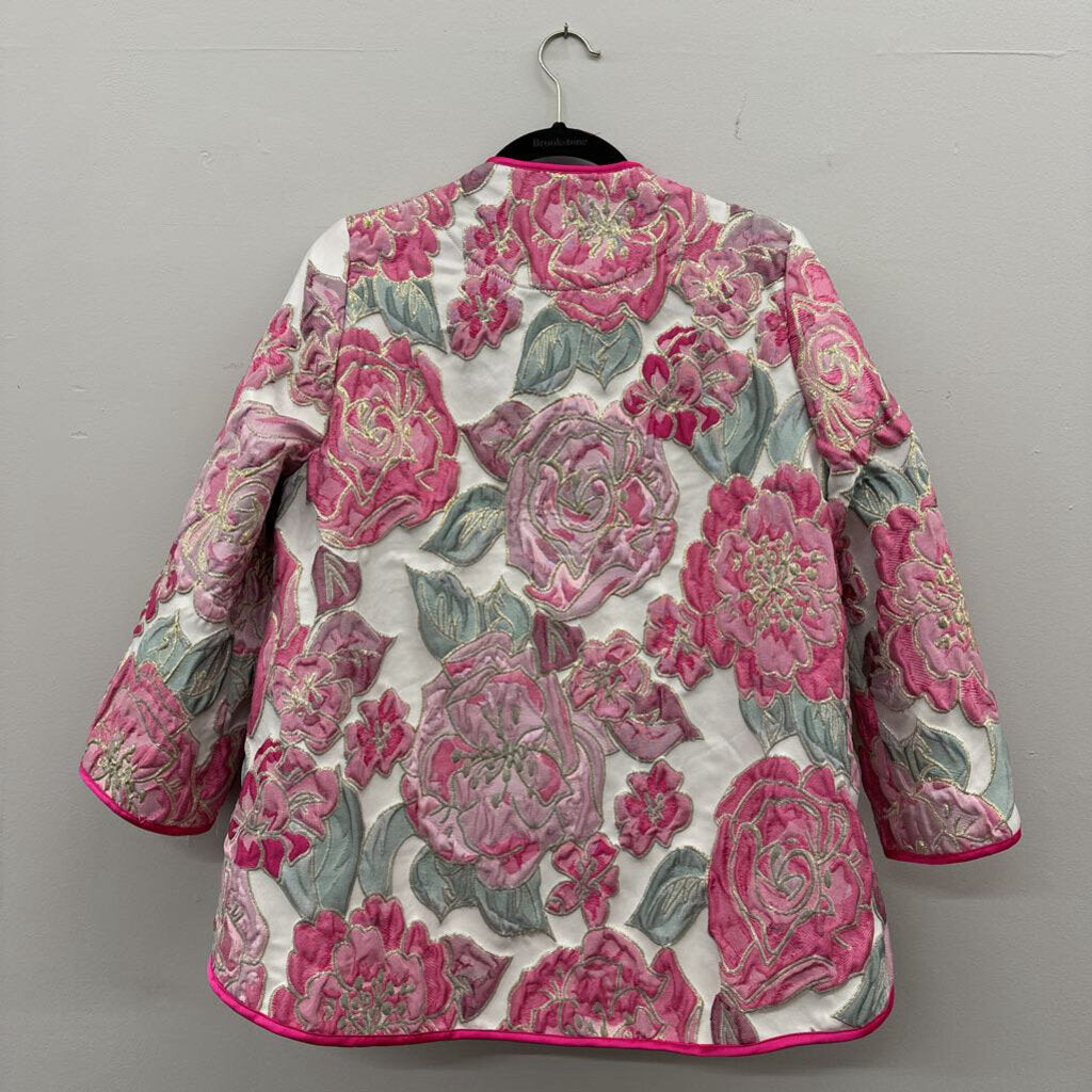 IC Collection Floral Embossed Jacquard Jacket Small