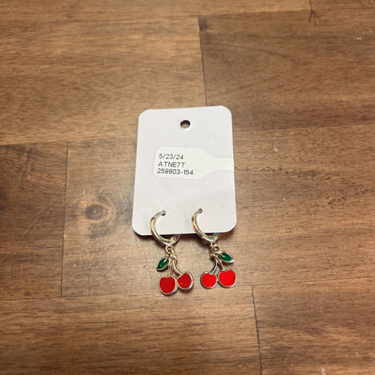 Cherry Dangle Huggie Earrings