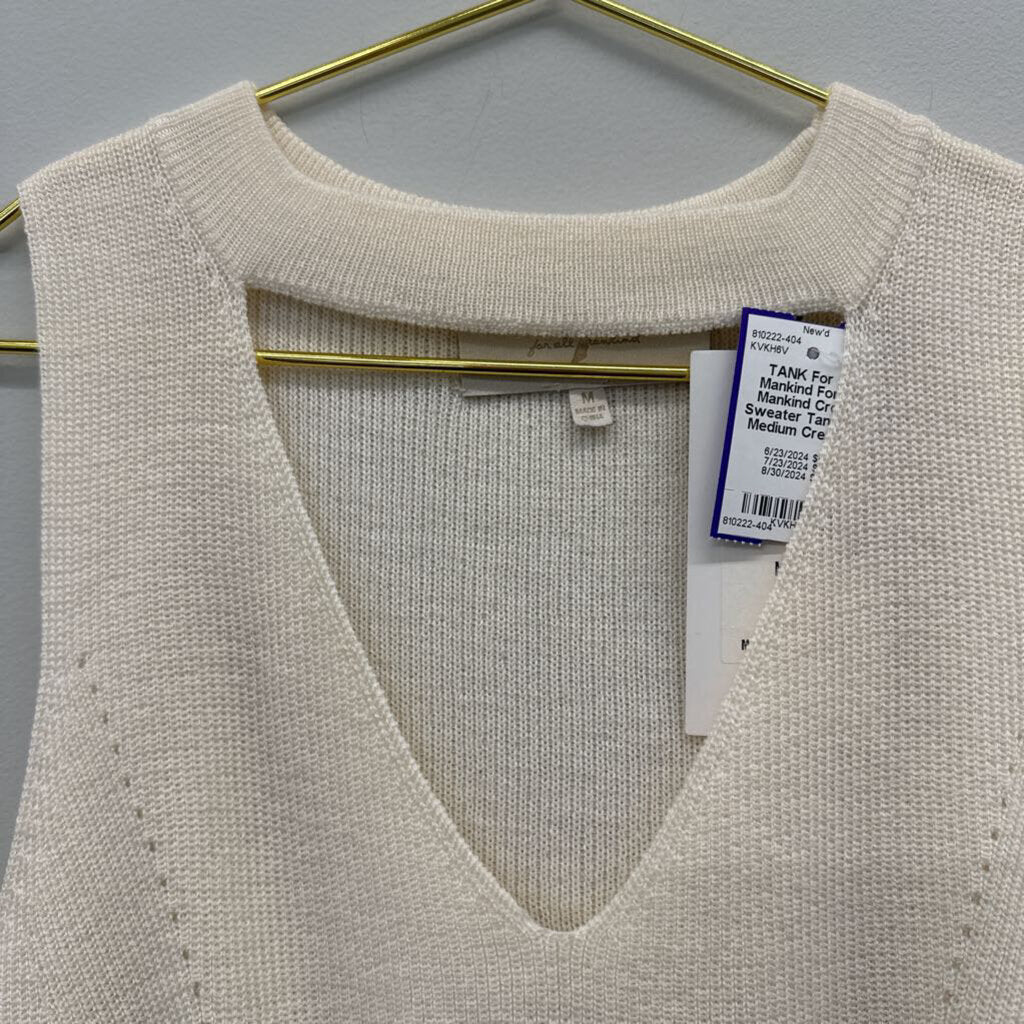 For All Mankind Cream Sweater Tank Top Medium