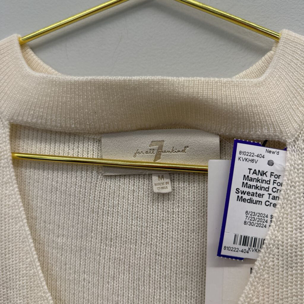 For All Mankind Cream Sweater Tank Top Medium