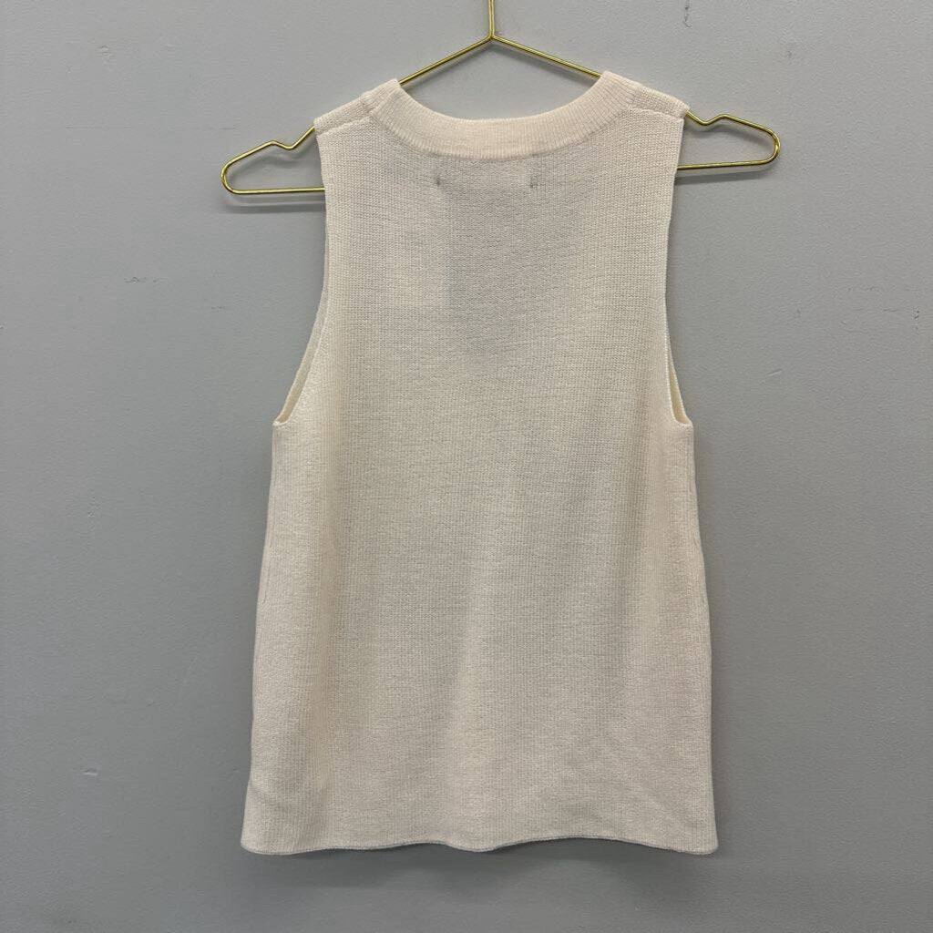 For All Mankind Cream Sweater Tank Top Medium