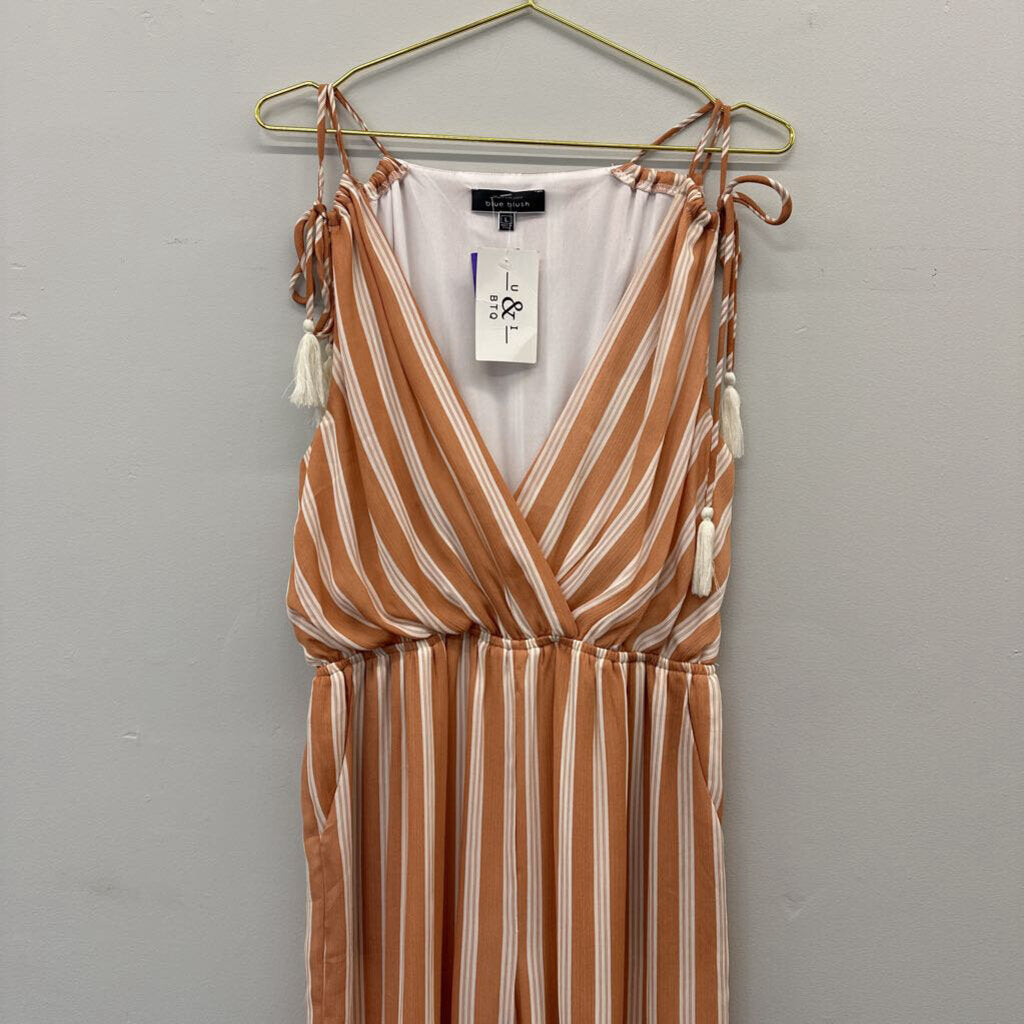 Peach/Green Chiffon Jumpsuit Large