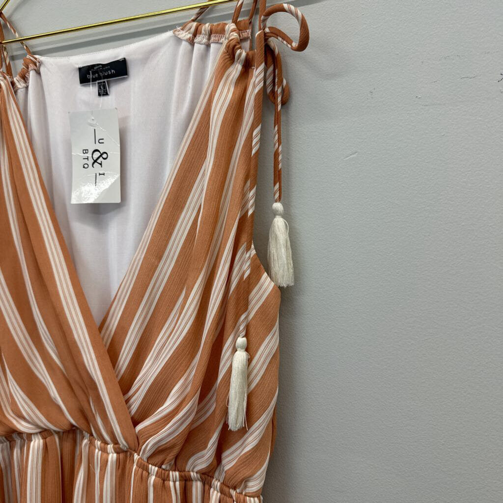 Peach/Green Chiffon Jumpsuit Large