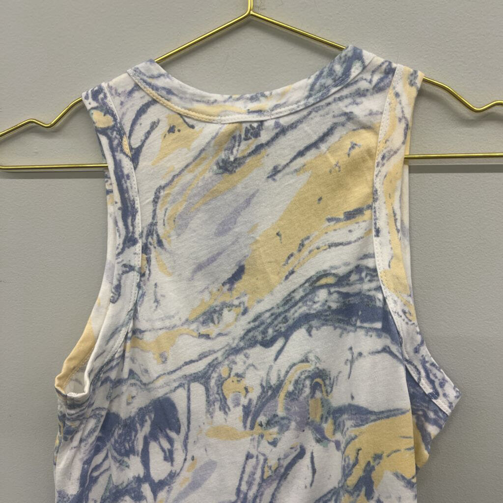 Rails Blue/Yellow Marble Tank Top Small