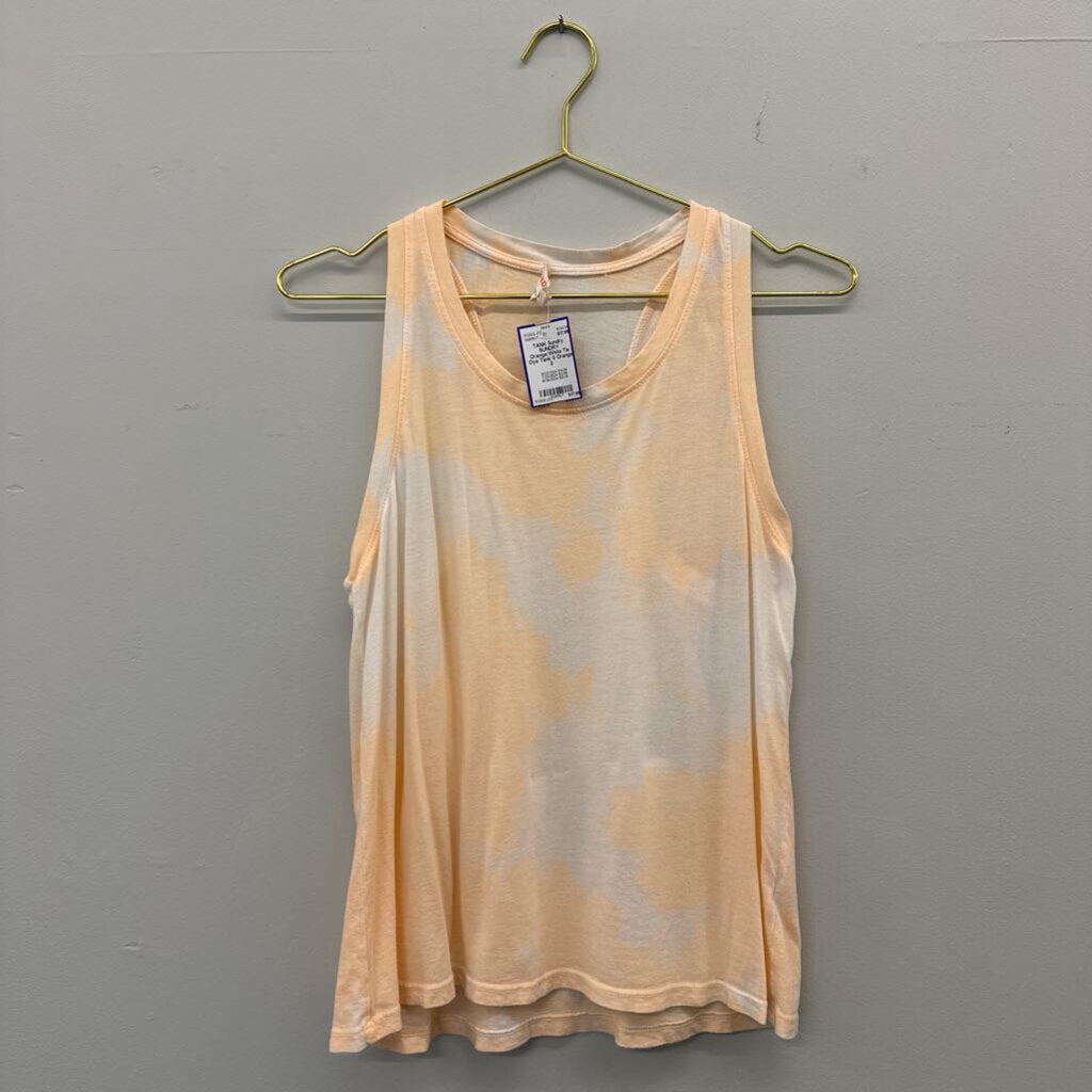 SUNDRY Orange/White Tie Dye Tank 0