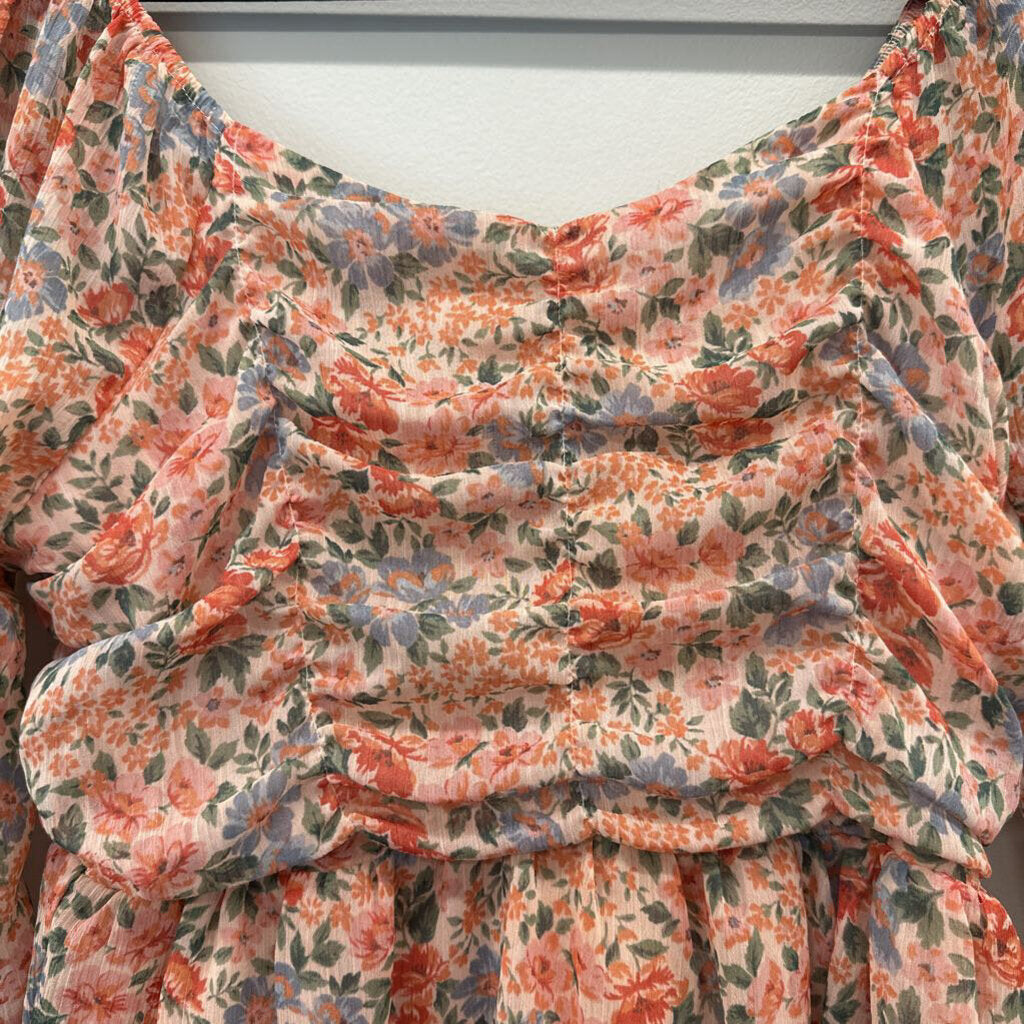 American Eagle Floral Print Long Sleeve Top Extra Small