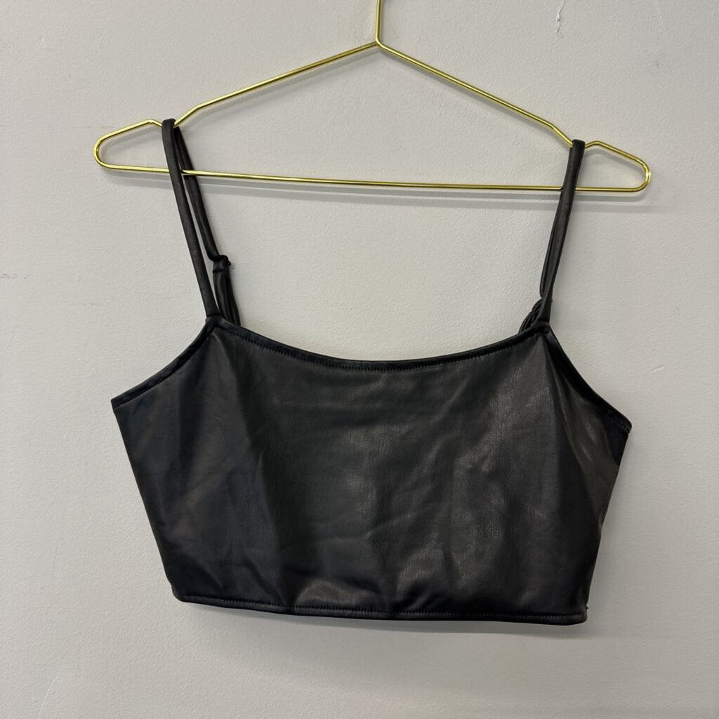 BB Dakota Black Faux Leather Crop Medium